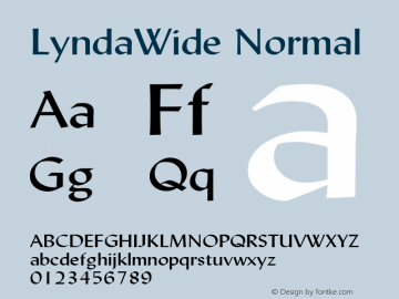 LyndaWide Normal Altsys Fontographer 4.1 5/10/96图片样张
