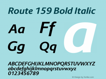Route 159 Bold Italic Version 1.100图片样张