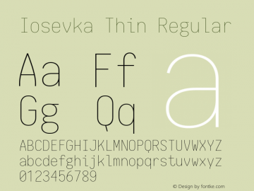 Iosevka Thin Regular 1.8.3; ttfautohint (v1.5)图片样张