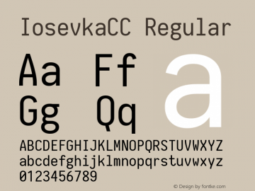 IosevkaCC Regular 1.8.3; ttfautohint (v1.5) Font Sample