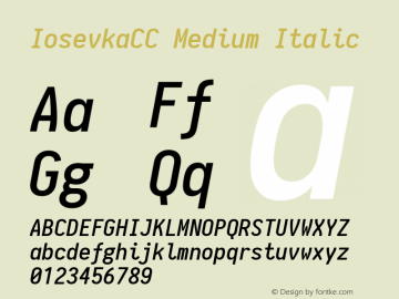 IosevkaCC Medium Italic 1.8.3; ttfautohint (v1.5)图片样张