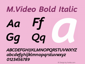 M.Video Bold Italic Version 1.000图片样张