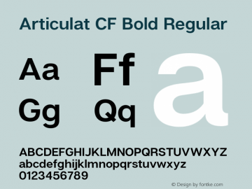 Articulat CF Bold Regular Version 1.600;PS 001.600;hotconv 1.0.88;makeotf.lib2.5.64775 Font Sample