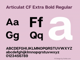 Articulat CF Extra Bold Regular Version 1.600;PS 001.600;hotconv 1.0.88;makeotf.lib2.5.64775图片样张