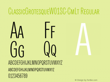 ClassicGrotesqueW01SC-CmLt Regular Version 1.00 Font Sample