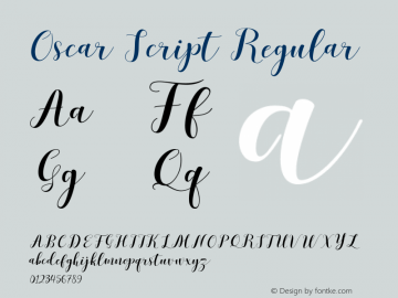 Oscar Script Regular Version 1.000图片样张