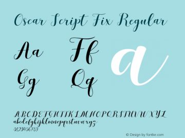 Oscar Script Fix Regular Version 1.000 Font Sample