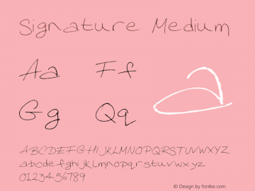 Signature Medium Version 2 Font Sample