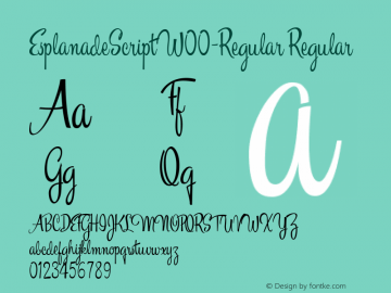 EsplanadeScriptW00-Regular Regular Version 1.00 Font Sample