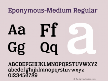 Eponymous-Medium Regular Version 1.0 Font Sample