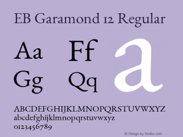 EB Garamond 12 Regular Version 0.016 ; ttfautohint (v1.4.1)图片样张