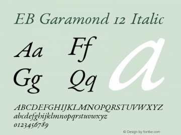 EB Garamond 12 Italic Version 0.016 ; ttfautohint (v1.4.1)图片样张