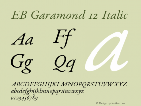 EB Garamond 12 Italic Version 0.016 ; ttfautohint (v1.4.1)图片样张