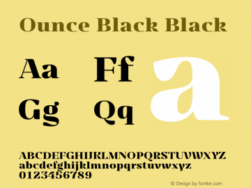 Ounce Black Black Version 1.000 Font Sample