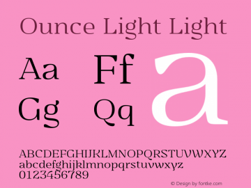 Ounce Light Light Version 1.000 Font Sample