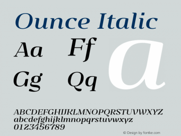 Ounce Italic Version 1.000图片样张