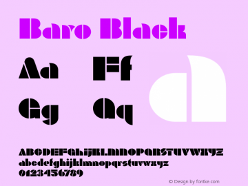 Baro Black Version 2.000 Font Sample