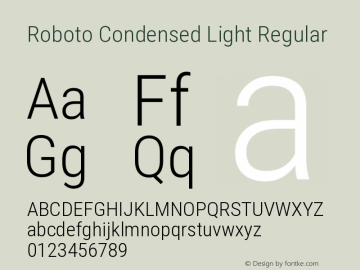 Roboto Condensed Light Regular Version 2.131图片样张