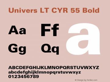 Univers LT CYR 55 Bold Version 1.00图片样张