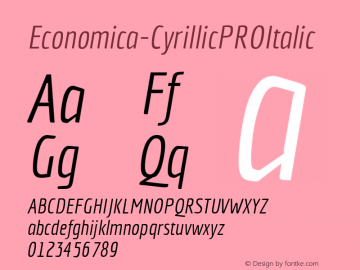 Economica-CyrillicPROItalic ☞ Version 001.001;com.myfonts.easy.tipotype.economica-cyrillic-pro.italic.wfkit2.version.4ysB Font Sample