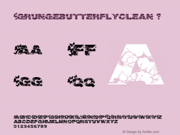 Grungebutterflyclean ? Version 1.000;com.myfonts.otto-maurer.grunge.butterfly-clean.wfkit2.3ftQ图片样张