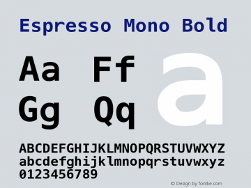 Espresso Mono Bold Version 2.17 Font Sample