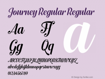 Journey Regular Regular Version 1.000 Font Sample