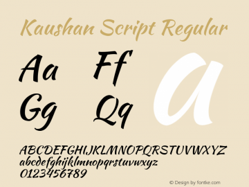 Kaushan Script Regular Version 1.002图片样张