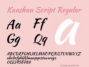 Kaushan Script Regular Version 1.002 Font Sample