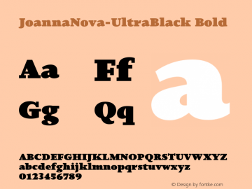 JoannaNova-UltraBlack Bold Version 1.00;com.myfonts.easy.mti.joanna-nova.ultra-black.wfkit2.version.4uus Font Sample