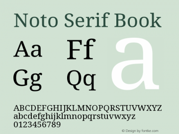 Noto Serif Book Version 1.05 Font Sample