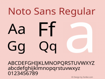 Noto Sans Regular Version 1.06 Font Sample
