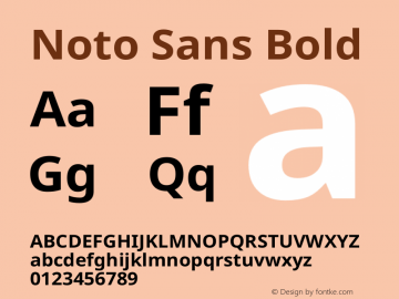 Noto Sans Bold Version 1.06 Font Sample
