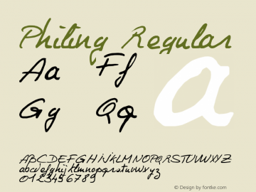 Philing Regular 1998; 1.0, initial release Font Sample