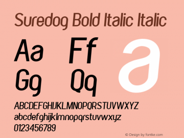 Suredog Bold Italic Italic Version 1.002 2005;com.myfonts.easy.fontmill.suredog.bold-italic.wfkit2.version.2vMi图片样张