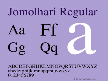 Jomolhari Regular Version alpha 0.003a 2006 Font Sample