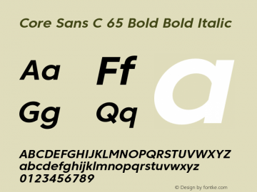 Core Sans C 65 Bold Bold Italic Version 1.000图片样张