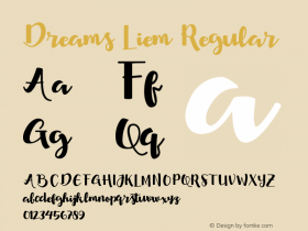 Dreams Liem Regular Version 1.000 Font Sample