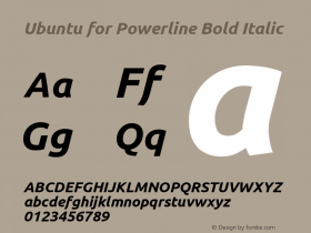 Ubuntu for Powerline Bold Italic Version 0.80 Font Sample