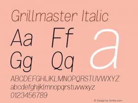 Grillmaster Italic Version 1.000图片样张