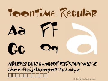 Toontime Regular Altsys Fontographer 3.5  10/28/94 Font Sample