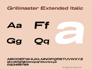 Grillmaster Extended Italic Version 1.000图片样张