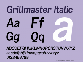 Grillmaster Italic Version 1.000图片样张