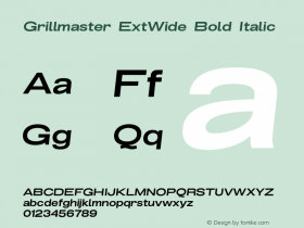 Grillmaster ExtWide Bold Italic Version 1.000图片样张