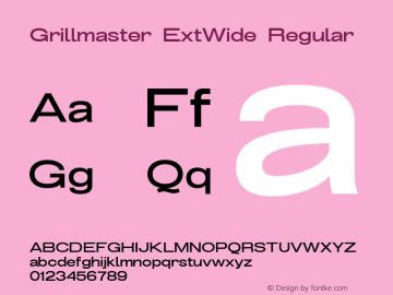 Grillmaster ExtWide Regular Version 1.000 Font Sample