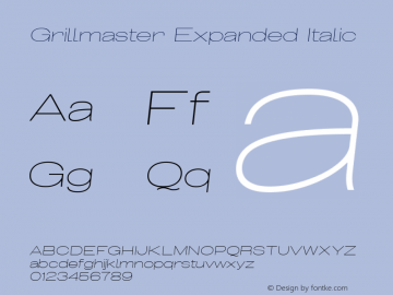 Grillmaster Expanded Italic Version 1.000图片样张