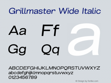 Grillmaster Wide Italic Version 1.000图片样张