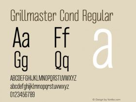 Grillmaster Cond Regular Version 1.000 Font Sample