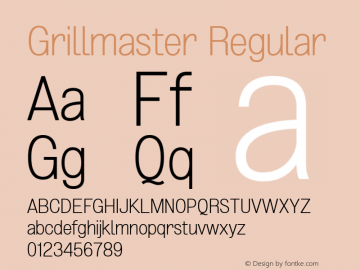 Grillmaster Regular Version 1.000 Font Sample