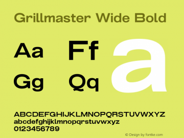 Grillmaster Wide Bold Version 1.000图片样张